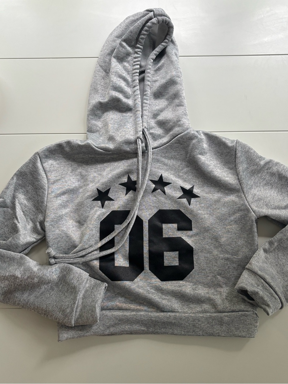 Kids Grey '06' Hooded Sweatshirt with Stars